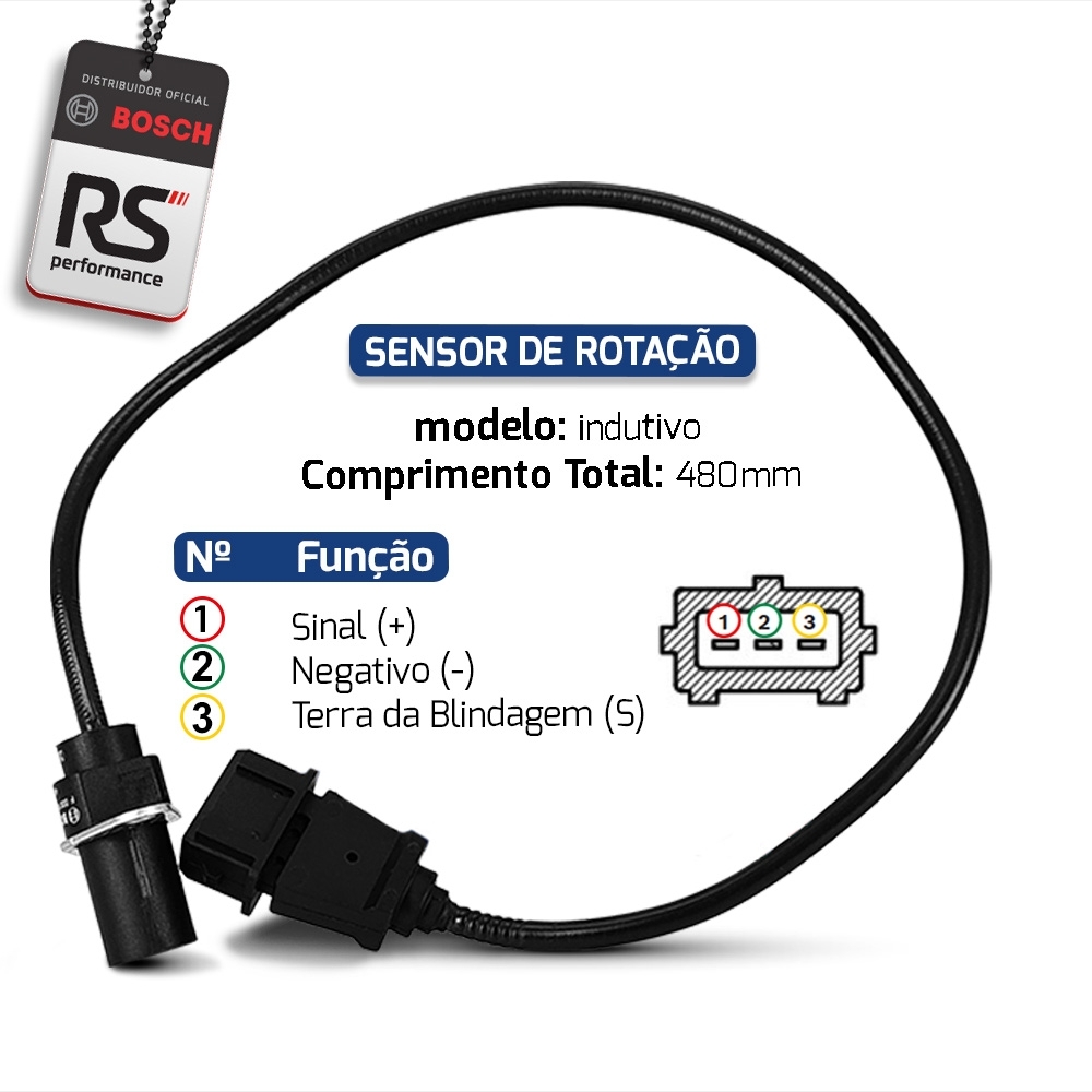 Sensor De Rotação Indutivo Bosch Performance Tipo Fiat