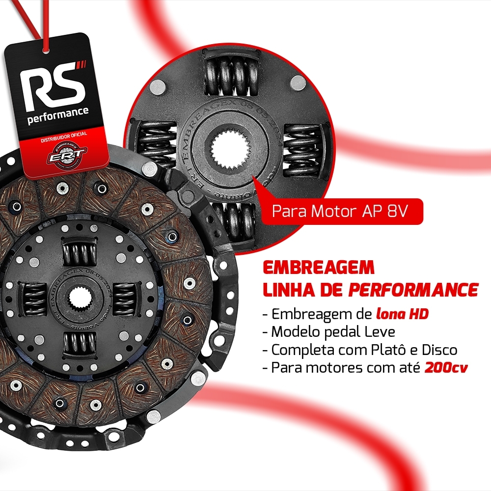 Embreagem Monodisco Estrias Vw Ap 8v Gol Lona Hd Até 200cv