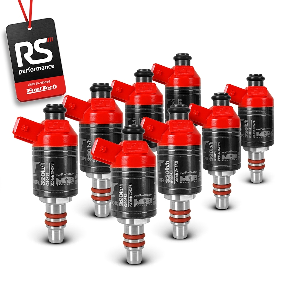Kit 8 Bicos Injetores Baixa Impedância Ft Injector 320lbs/h