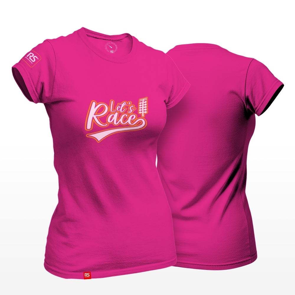 Camiseta Rs Performance Rosa Estampa Let's Race