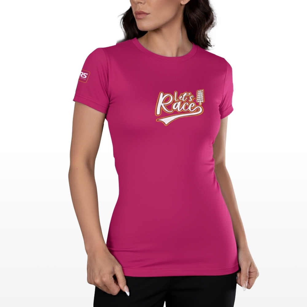 Camiseta Rs Performance Rosa Estampa Let's Race