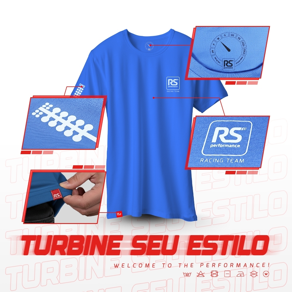 Camiseta Rs Performance Aquamarino Estampa Sinaleira Costas
