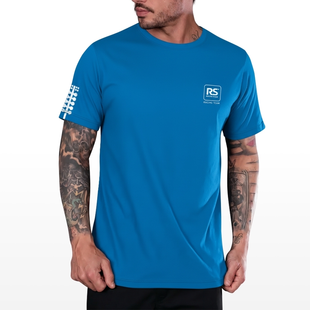 Camiseta Rs Performance Aquamarino Estampa Sinaleira Costas