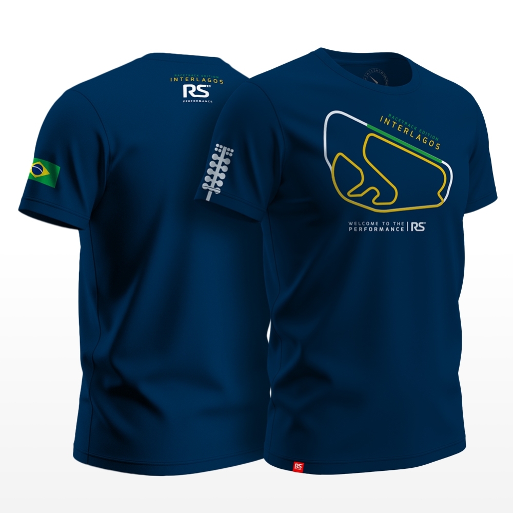Camiseta Rs Performance Azul Estampa Interlagos