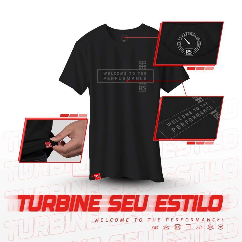Camiseta Rs Performance Preta Estampa Sinaleira