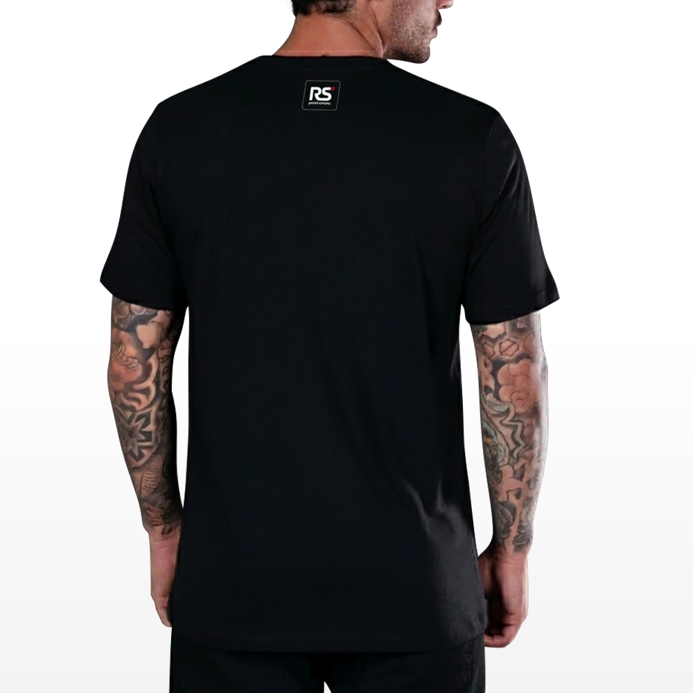 Camiseta Rs Performance Preta Estampa Welcome Burnout