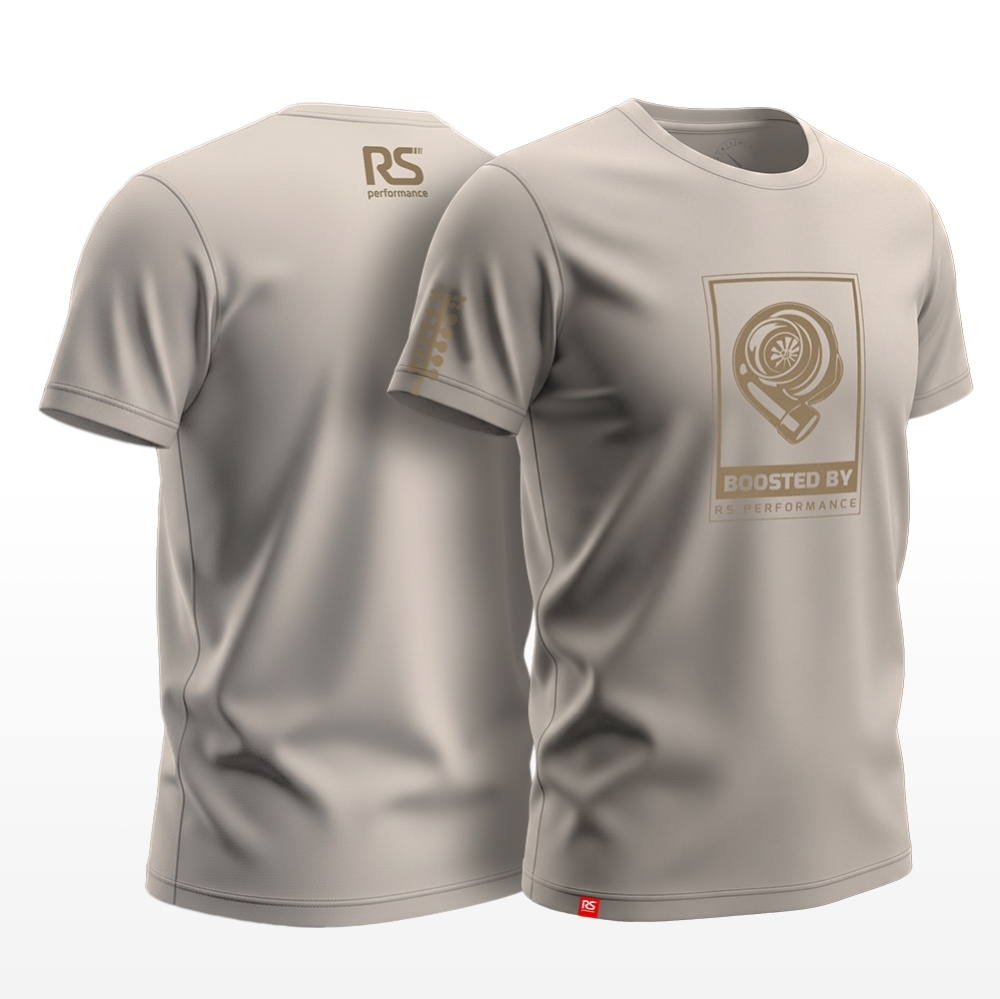 Camiseta Rs Performance Bege Estampa Turbo