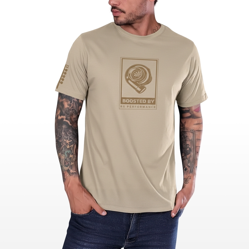 Camiseta Rs Performance Bege Estampa Turbo