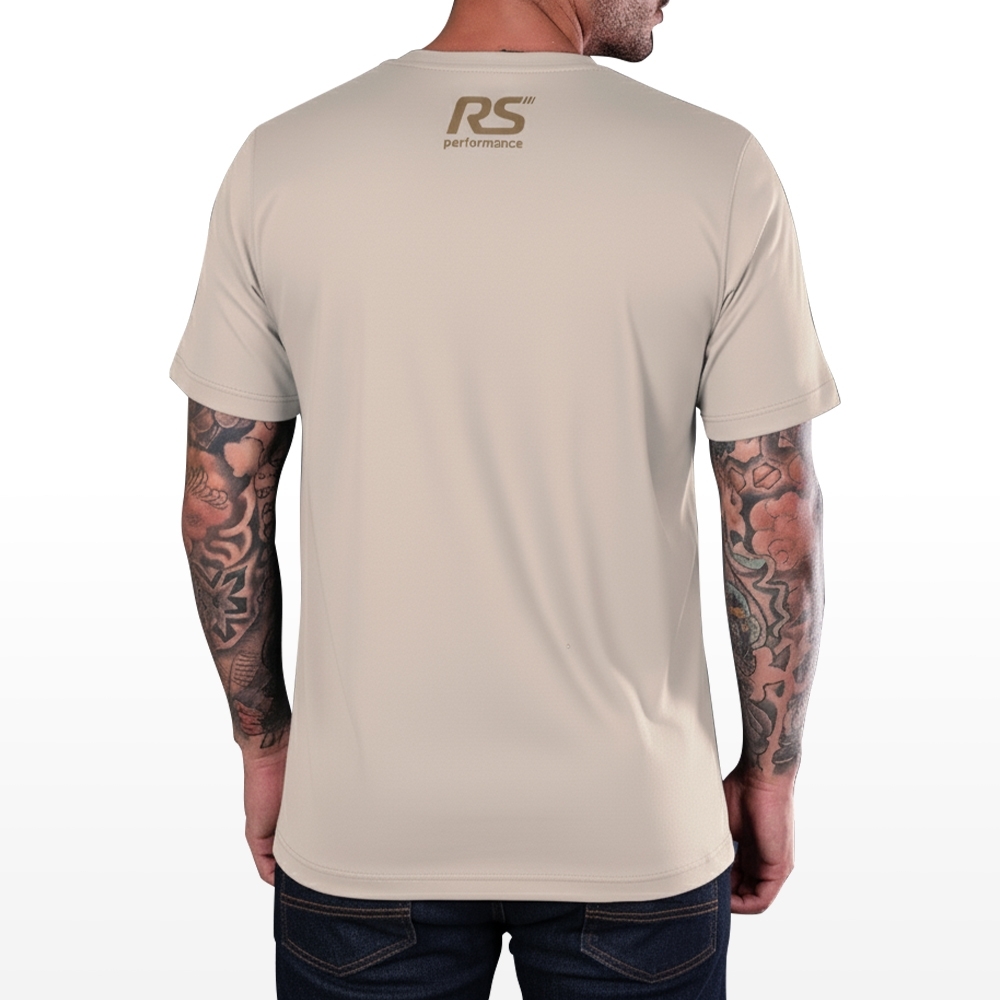 Camiseta Rs Performance Bege Estampa Turbo
