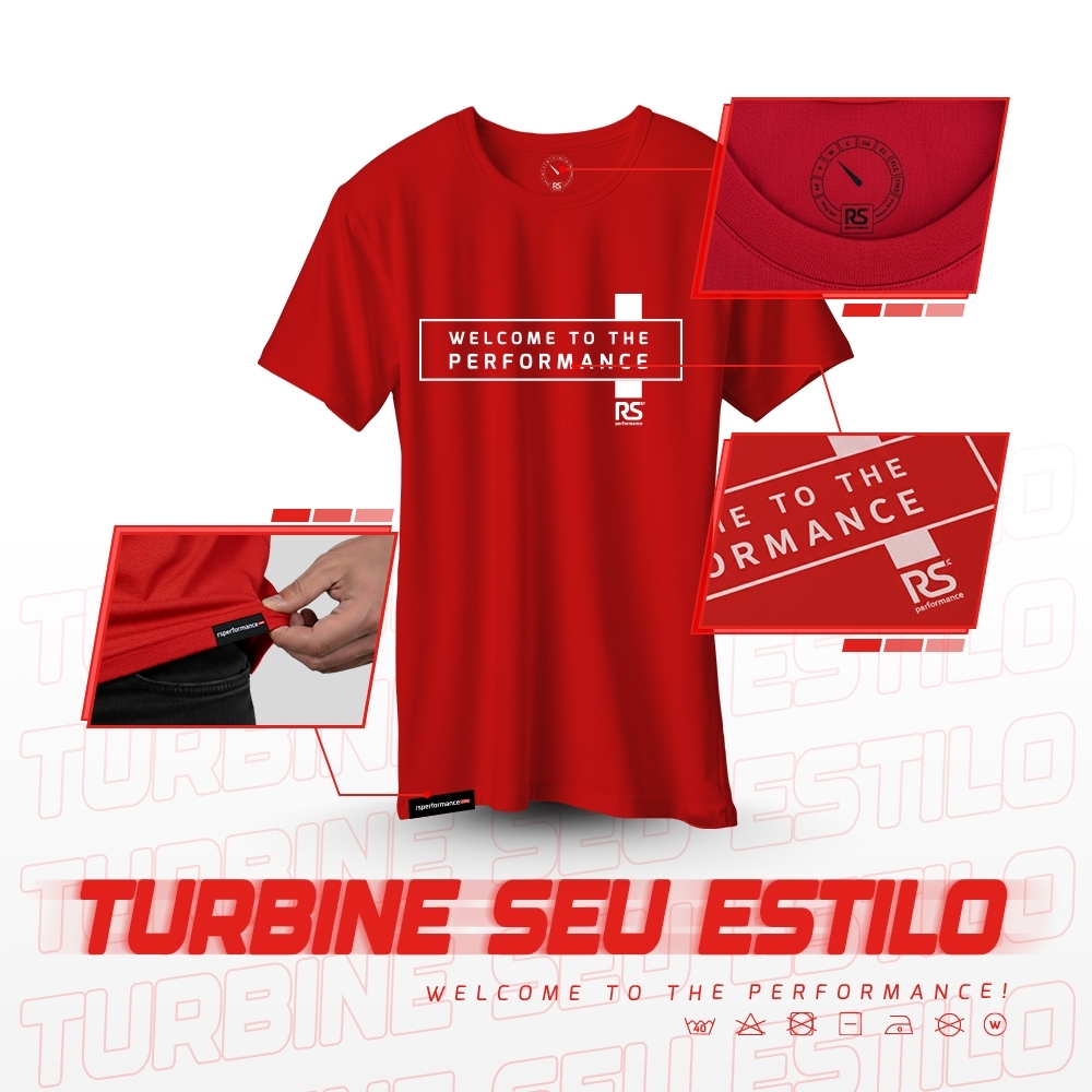 Camiseta Rs Performance Vermelha Estampa Welcome Pista