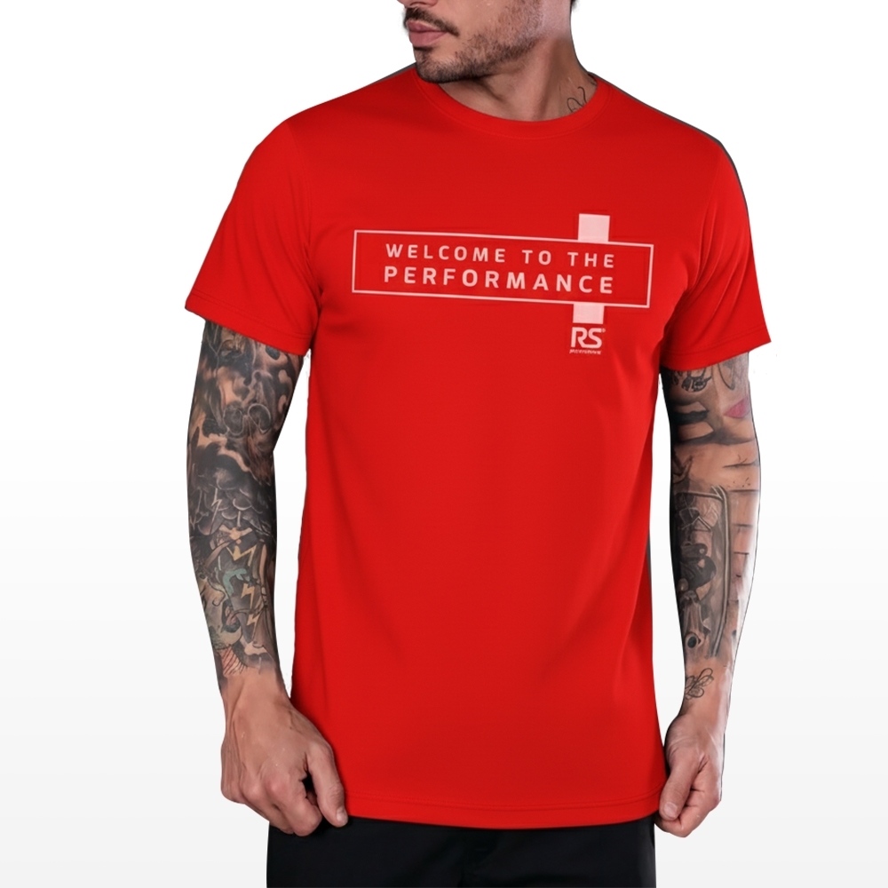 Camiseta Rs Performance Vermelha Estampa Welcome Pista