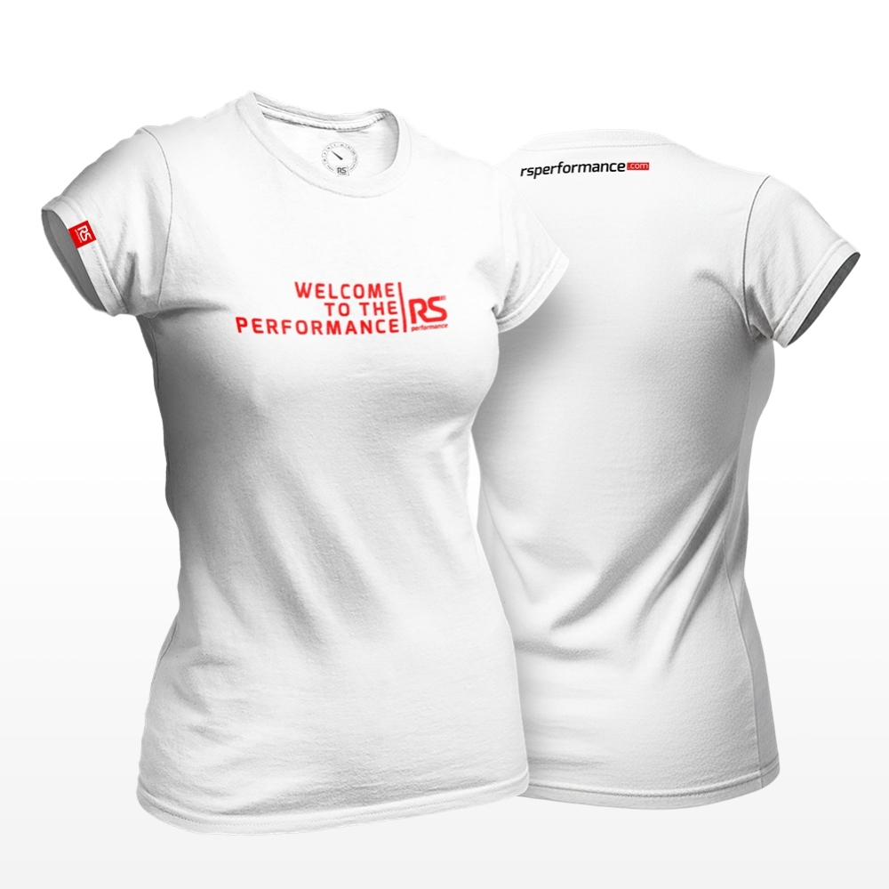 Camiseta Rs Performance Branca Vermelha Feminina Welcome