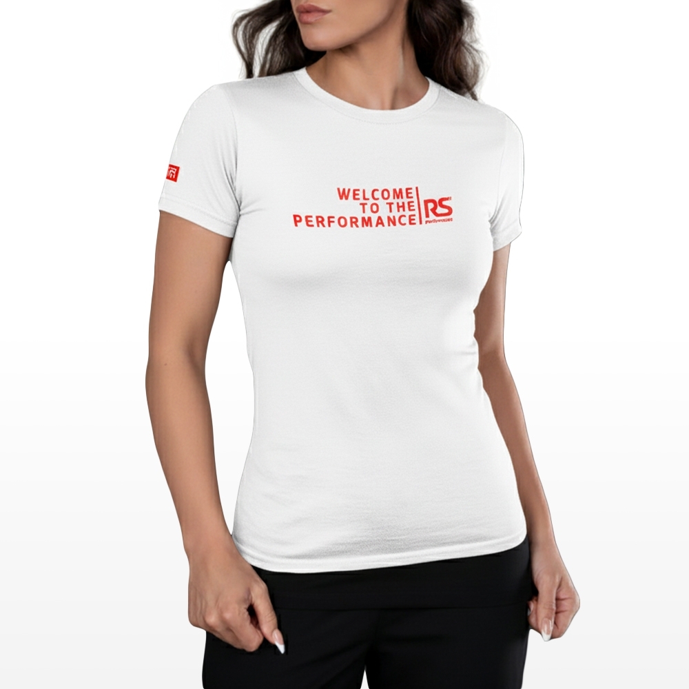 Camiseta Rs Performance Branca Vermelha Feminina Welcome