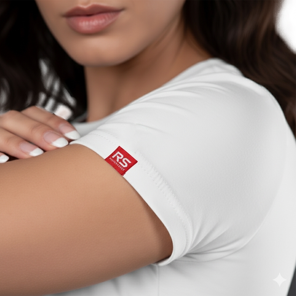 Camiseta Rs Performance Branca Vermelha Feminina Welcome