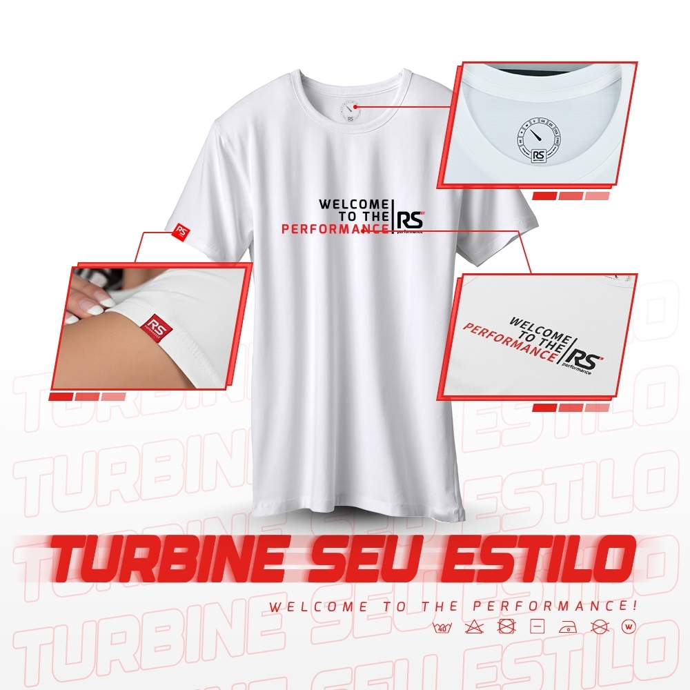 Camiseta Rs Performance Branca Feminina Estampa Welcome