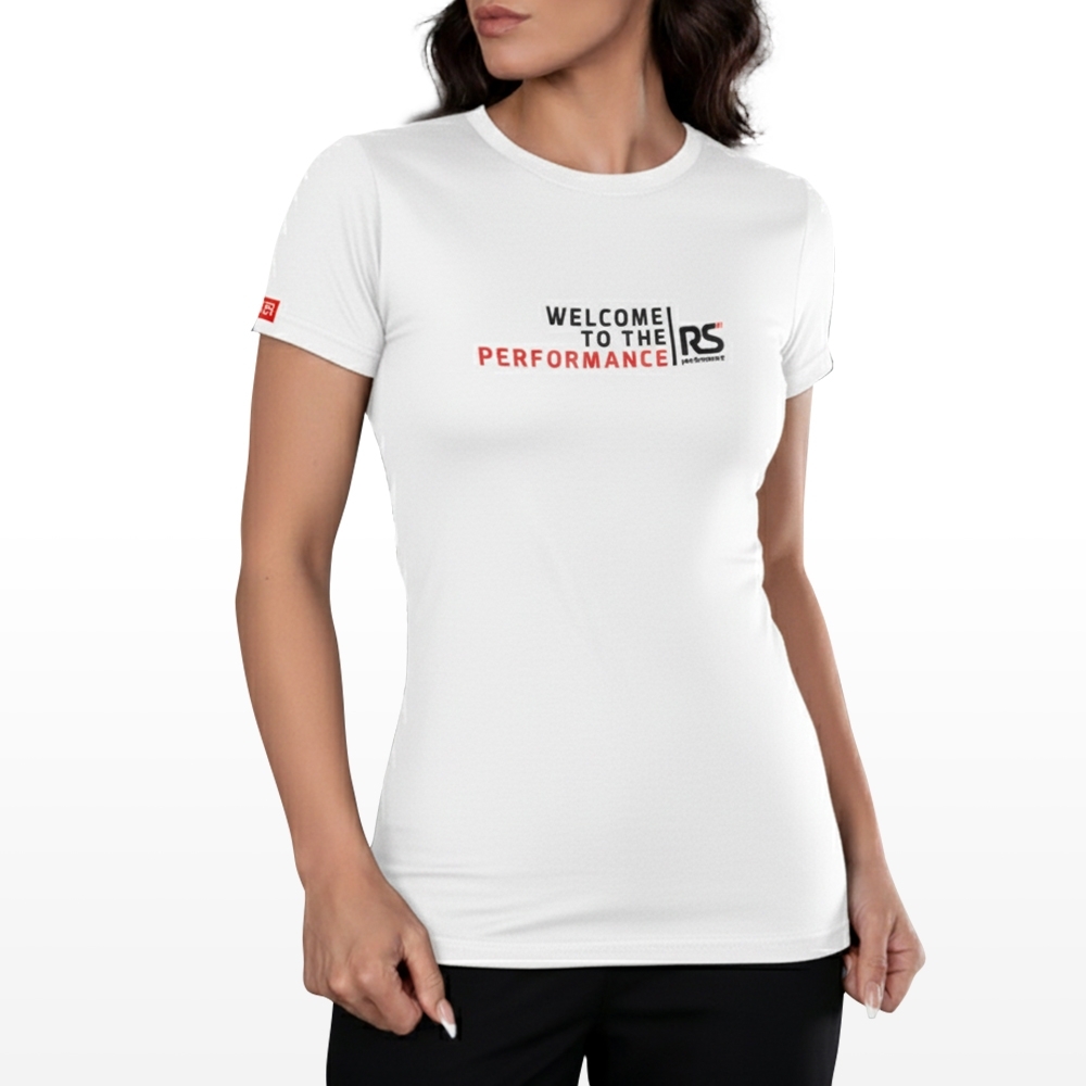 Camiseta Rs Performance Branca Feminina Estampa Welcome