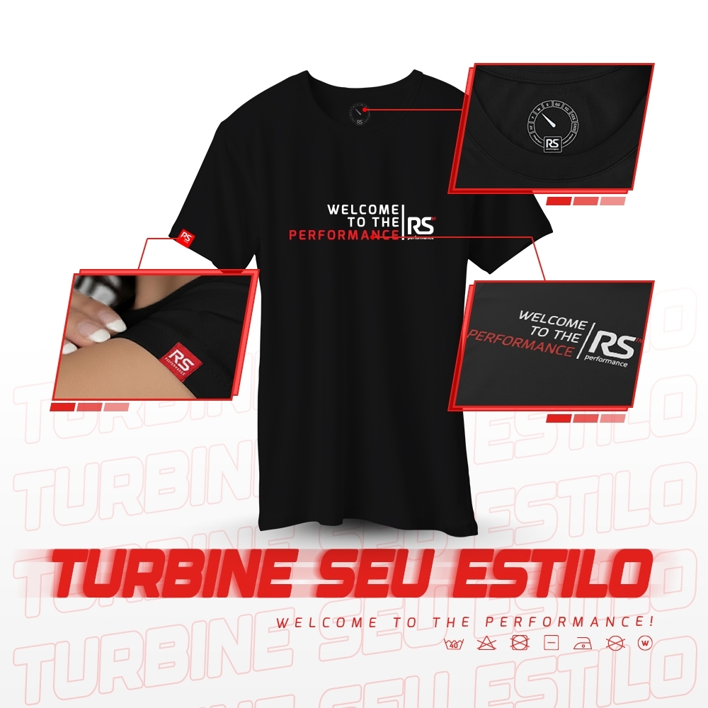 Camiseta Rs Performance Preta Feminina Relevo Welcome