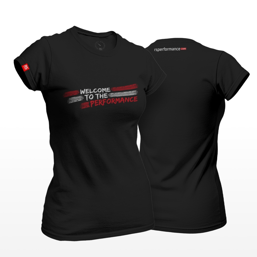 Camiseta Rs Performance Preta Feminina Welcome Burnout