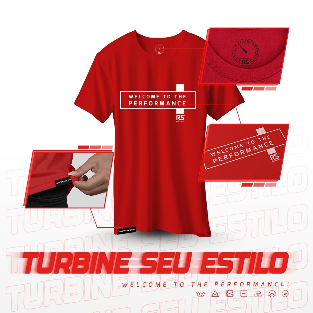 Camiseta Rs Performance Vermelha Feminina Welcome Pista