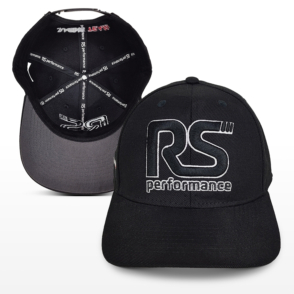 Boné Rs Performance Preto Bordado Detalhes em Branco