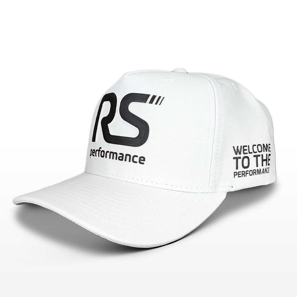 Boné Rs Performance Branco Aba Curva Detalhes Preto