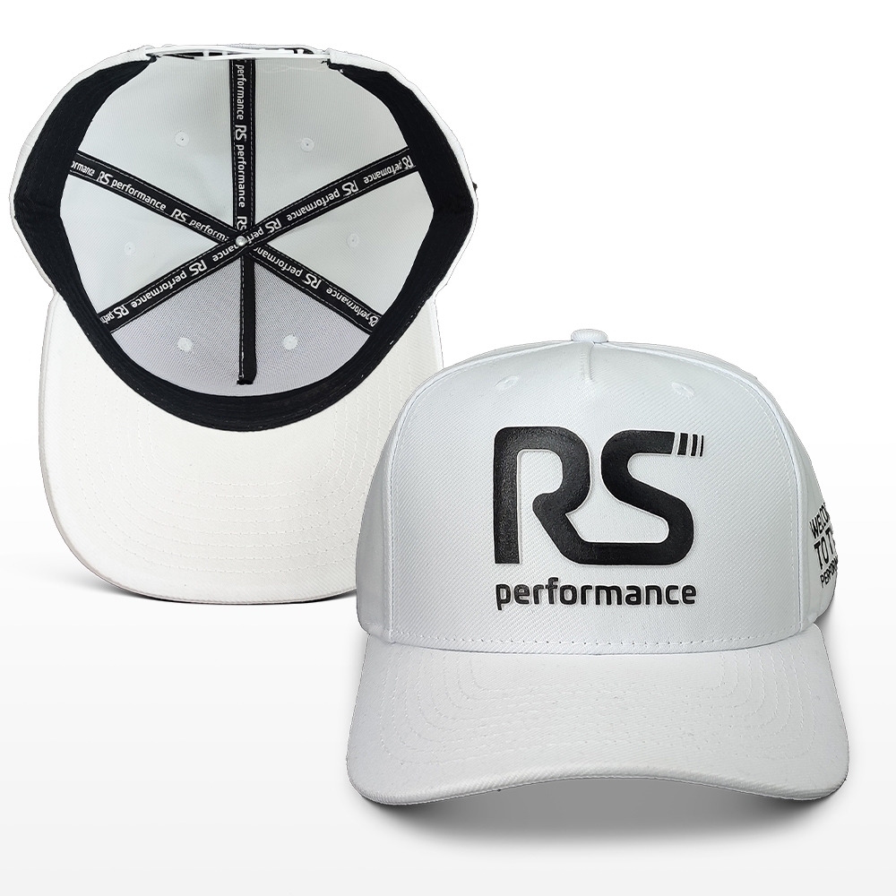 Boné Rs Performance Branco Aba Curva Detalhes Preto