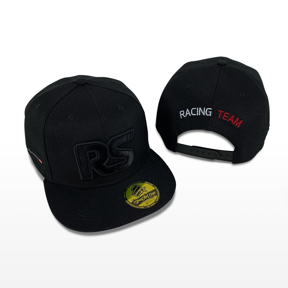Boné Rs Performance Preto 6 Gomos Aba Reta Aplique