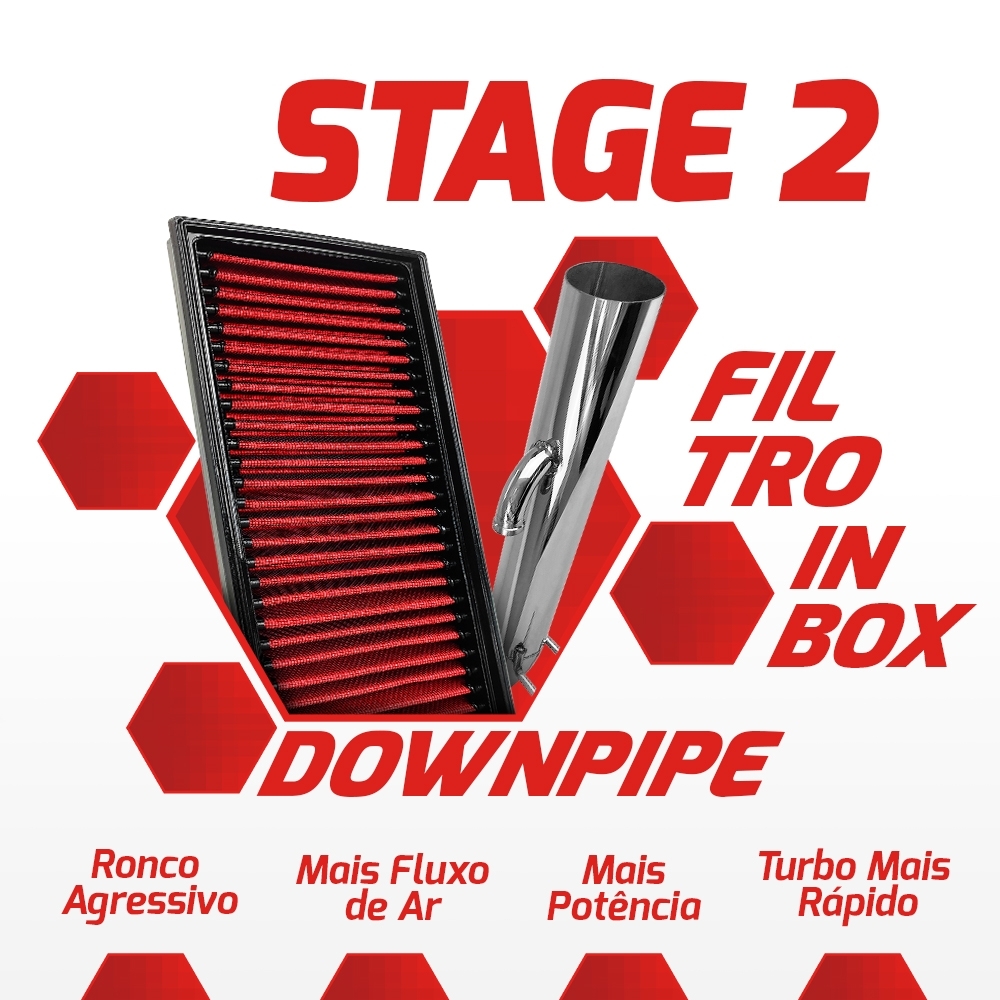 Kit Stage 2 RS Downpipe + Filtro Jetta/Fusca TSI 2.0T 211cv