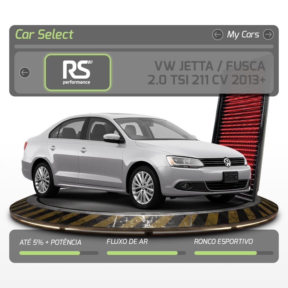 Kit Stage 2 RS Downpipe + Filtro Jetta/Fusca TSI 2.0T 211cv