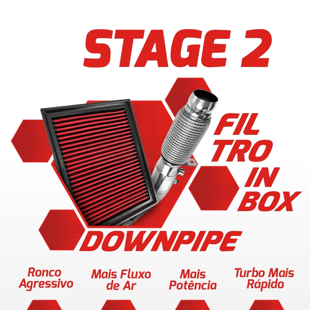 Kit Stage 2 RS Downpipe + Filtro Esportivo Amarok 2.0T 180cv