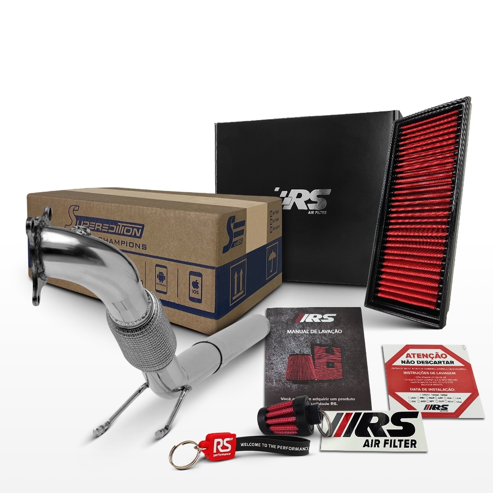 Kit Stage 2 RS Downpipe + Filtro Jetta Fusca A3 TSI 200cv