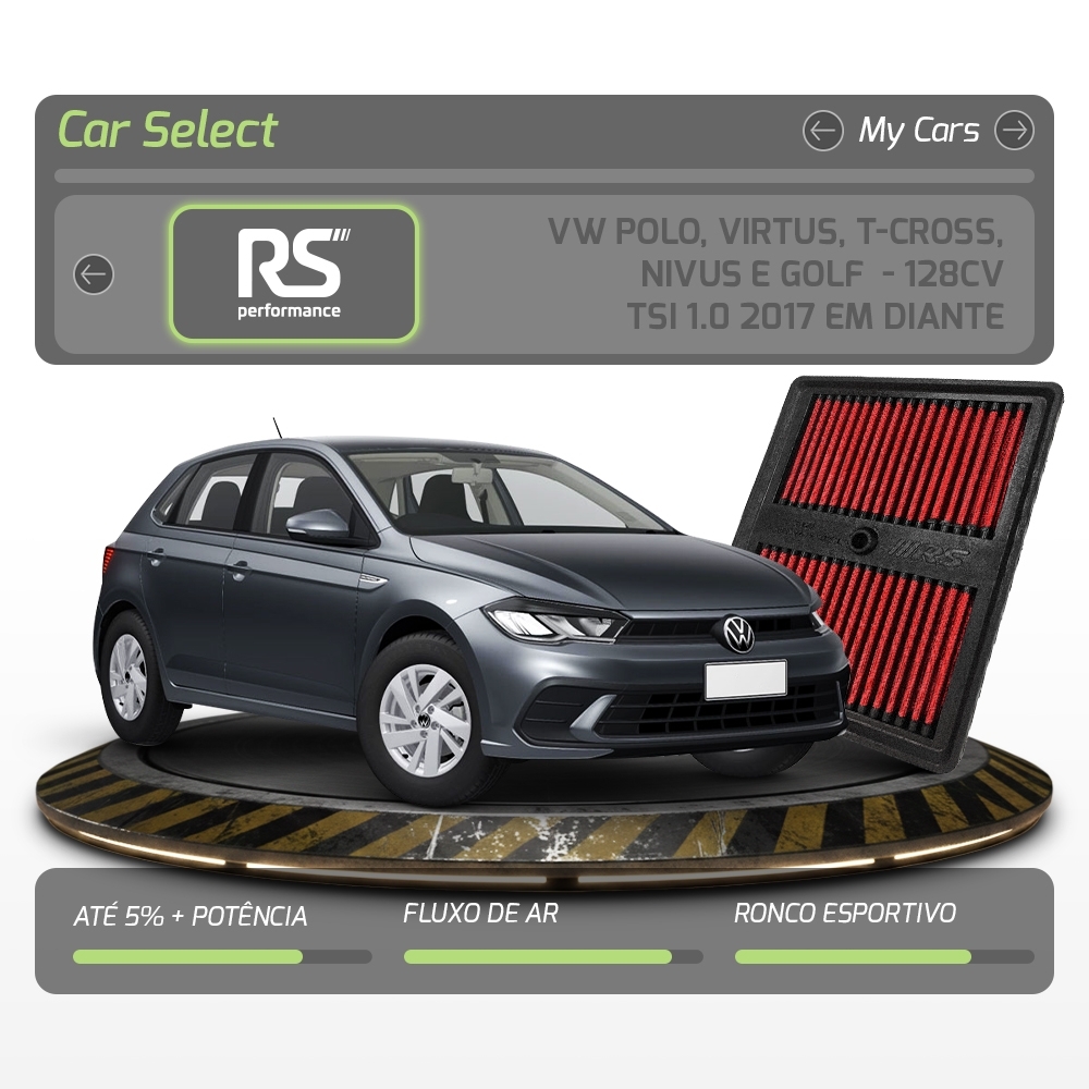 Kit Stage 2 RS Downpipe + Filtro VW 1.0 TSI 128cv Plug Play