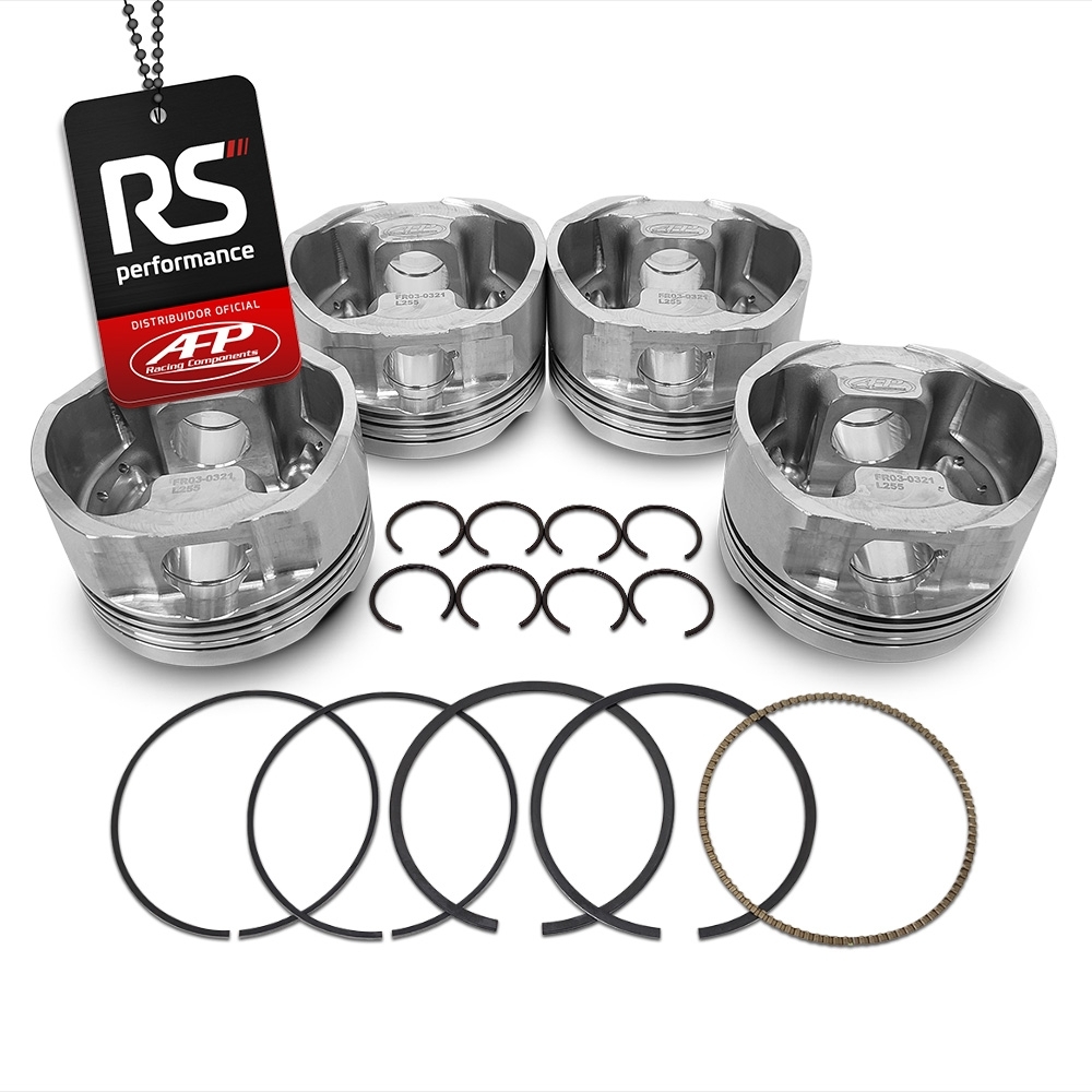 Kit 4 Pistão Renault Sandero RS 2.0T 16V Côncavo C/ Cavas