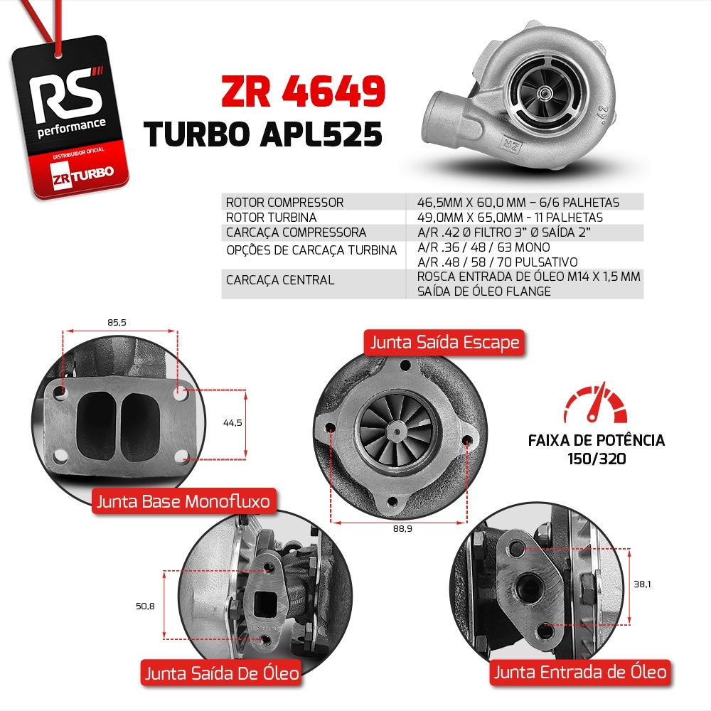 Turbina Pulsativa 4649 Carcaça Fria .46 / Quente .48