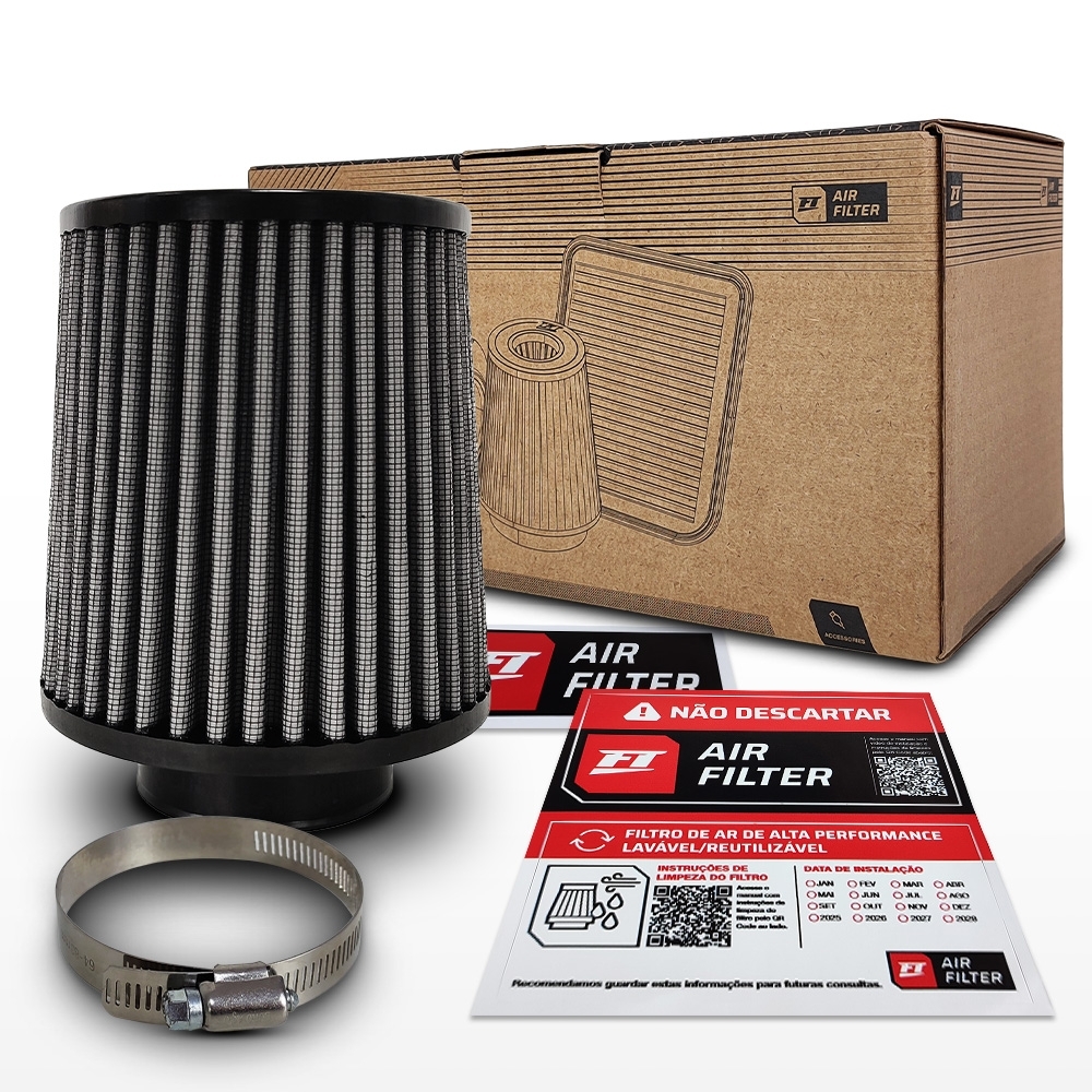 Filtro De Ar Conico Fueltech Street Duplo Fluxo 2,5Pol 140mm
