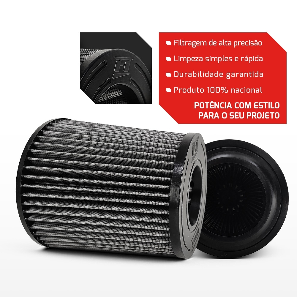 Filtro De Ar Duplo Fluxo Fueltech Street  4Pol E 180mm