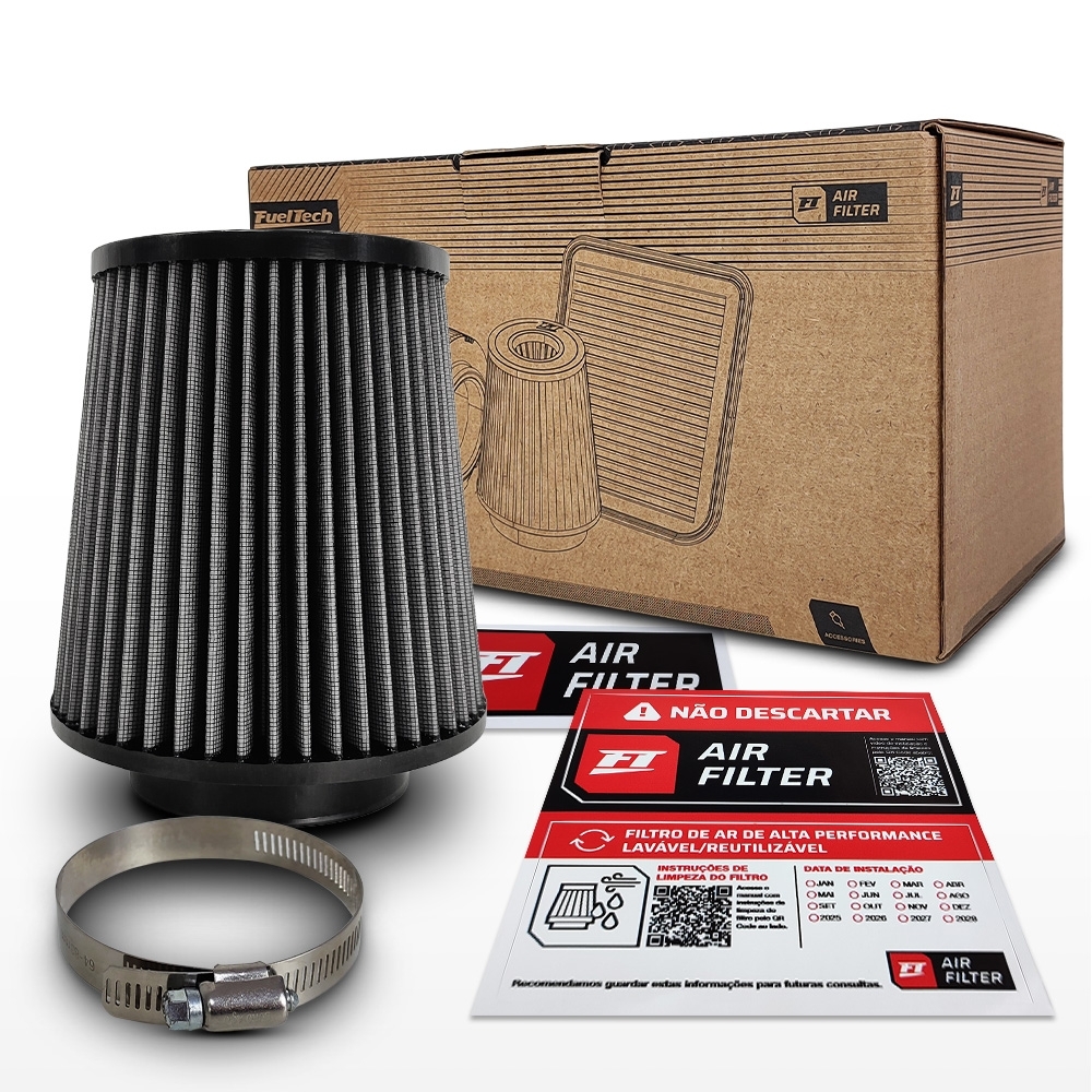 Filtro De Ar Duplo Fluxo Fueltech Street  4Pol E 180mm