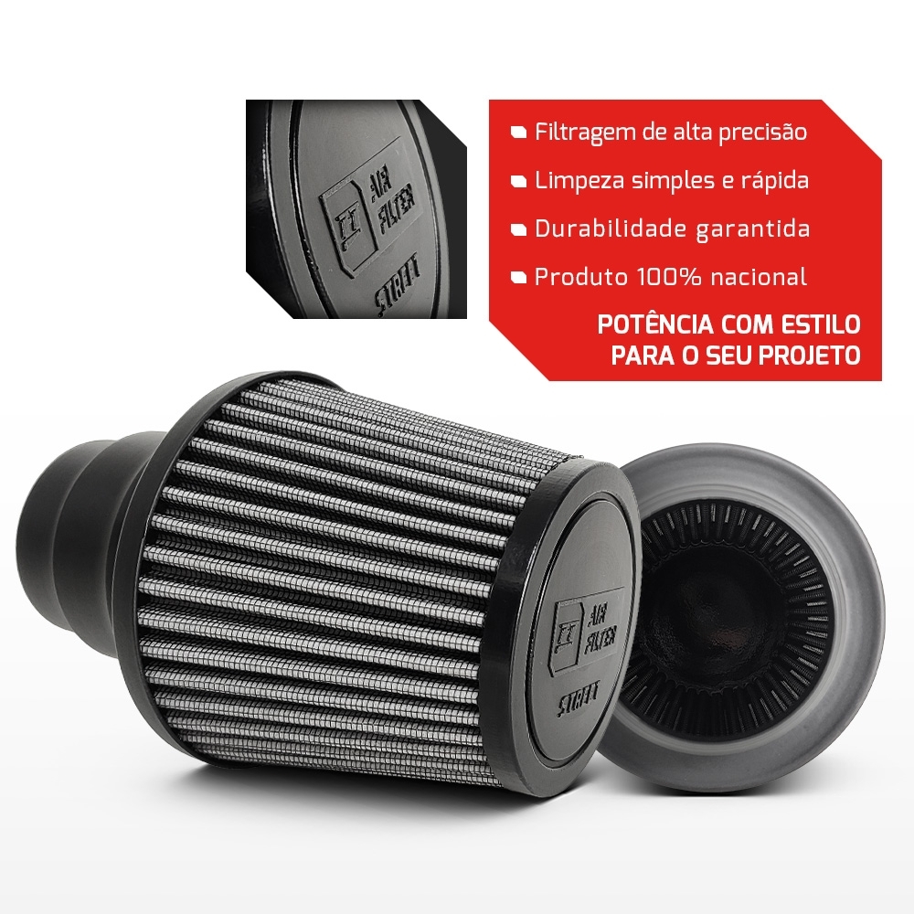 Filtro De Ar Conico Fueltech Street Multi Mono Fluxo 100mm