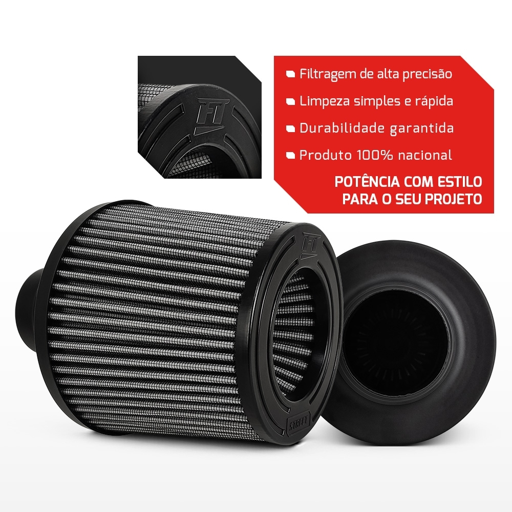 Filtro De Ar Conico Fueltech Street Multi Duplo Fluxo 120mm