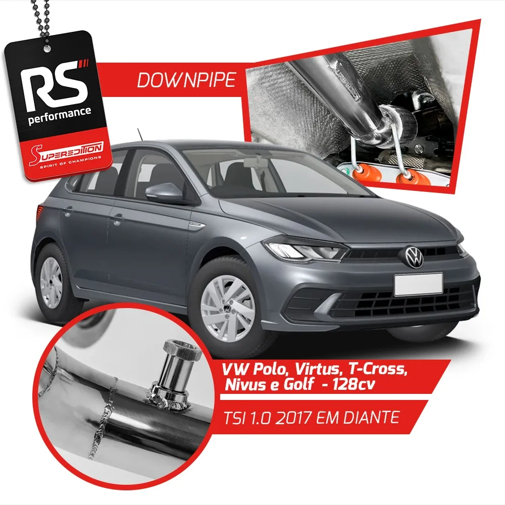 Downpipe em Inox 304 para Motor TSI 1.0T 128cv