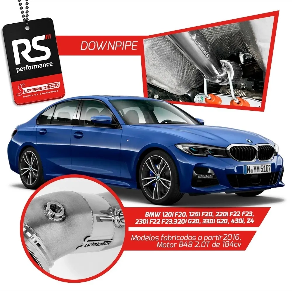 Downpipe em Inox 304 para Motor B48 2.0T 184cv