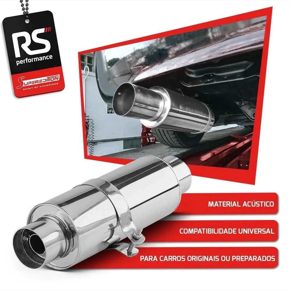 Abafador Esportivo Corpo Externo 6,0" x Ent/Saida 3,0"