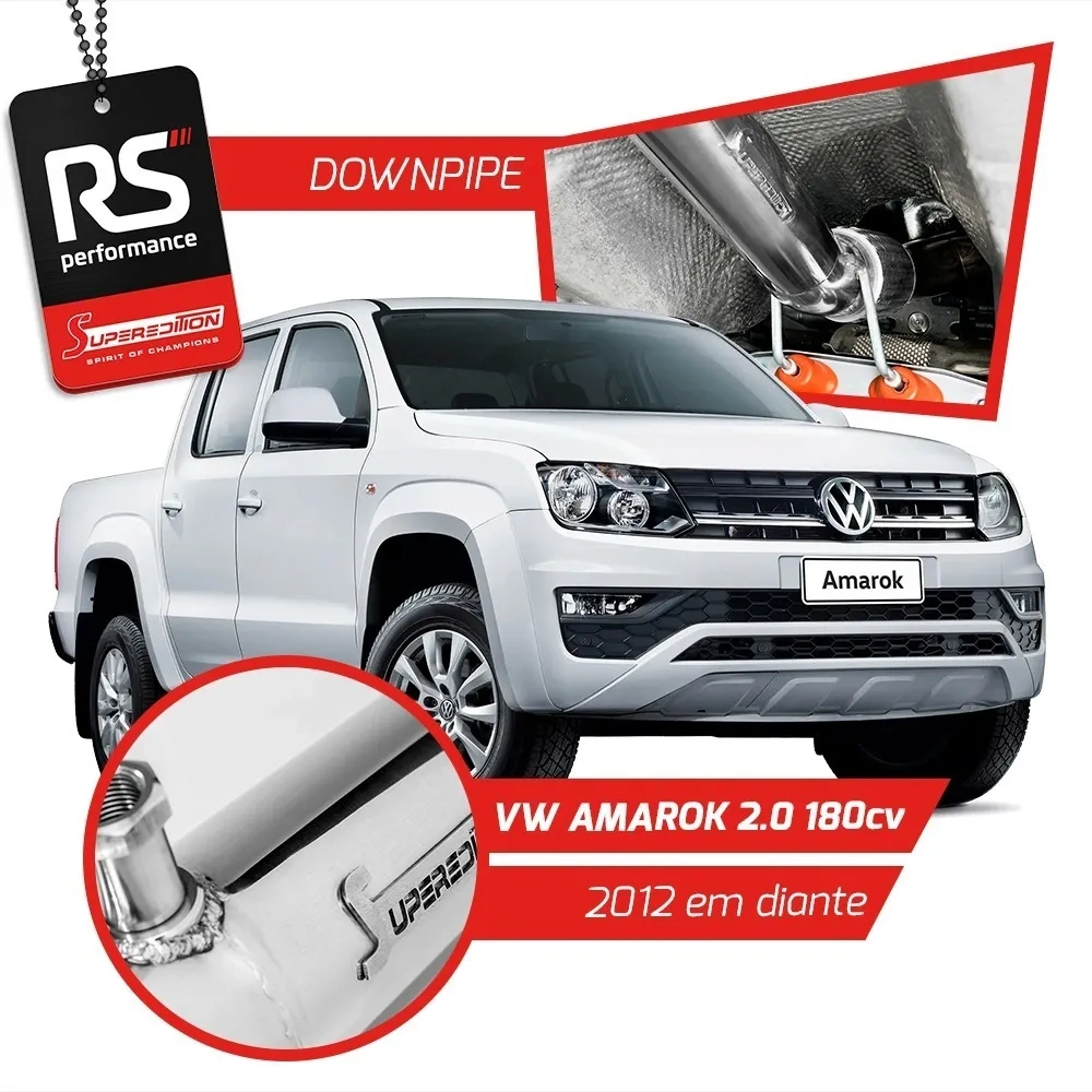 Downpipe em Inox 304 para Motor VW Amarok 2.0T 180cv