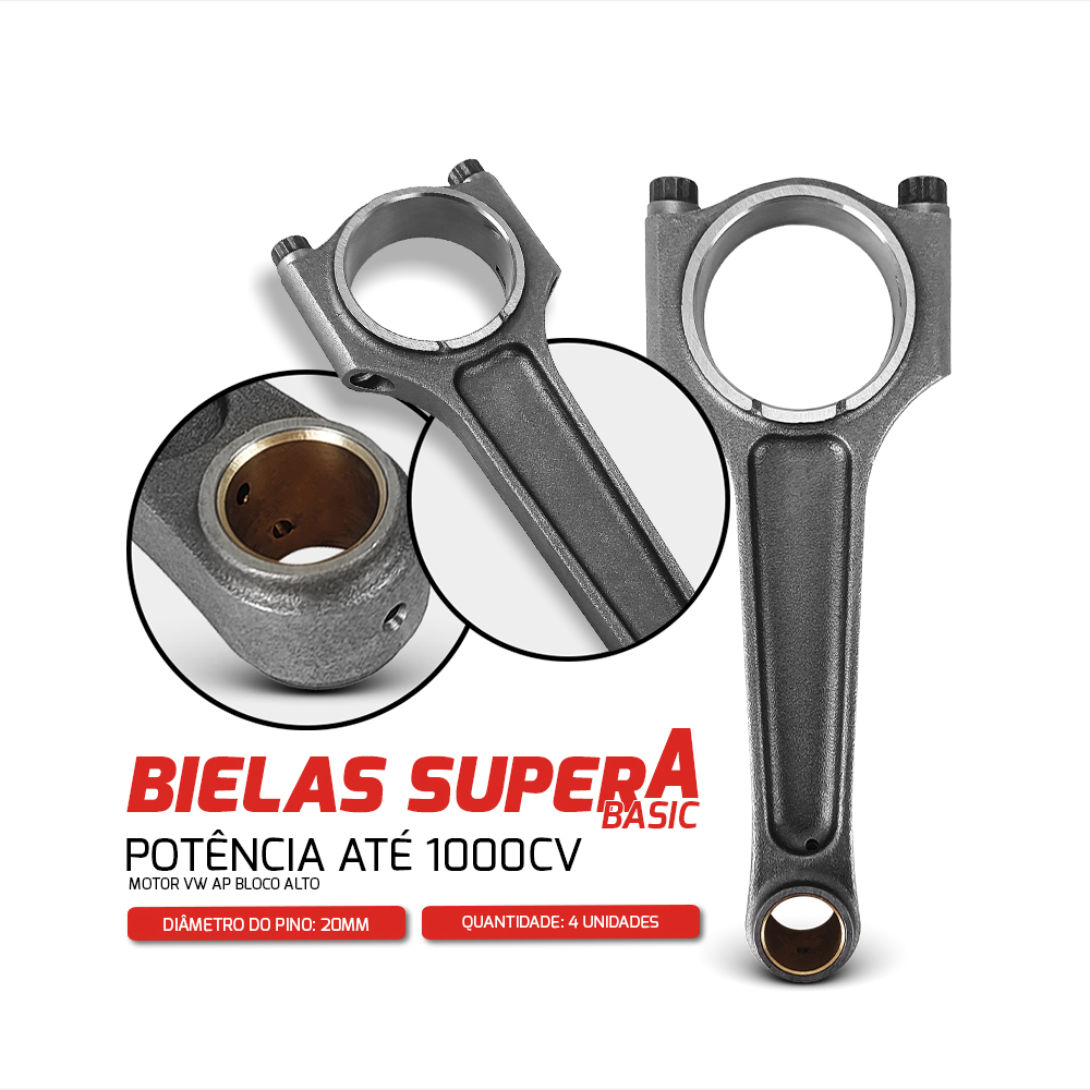 Biela Forjada Super A 159mm Pino 20mm 1000cv Ap Bloco Alto