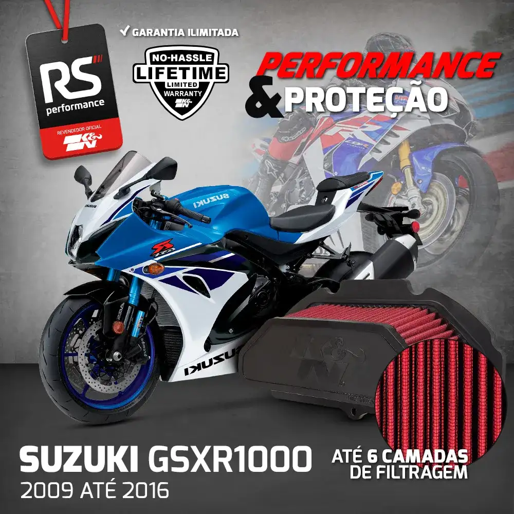 Filtro Esportivo Inbox Suzuki Gsxr1000 2009 Até 2016