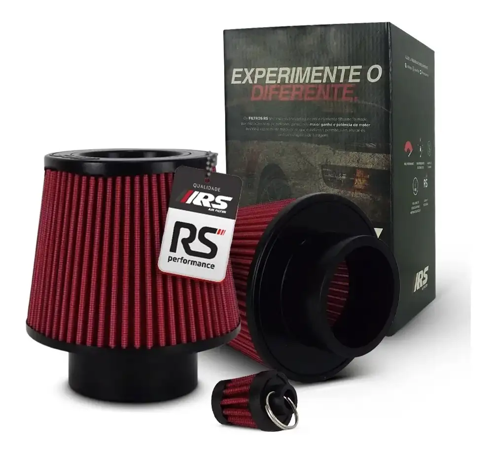 Filtro De Ar Esportivo Duplo Fluxo 3 Polegadas Vermelho