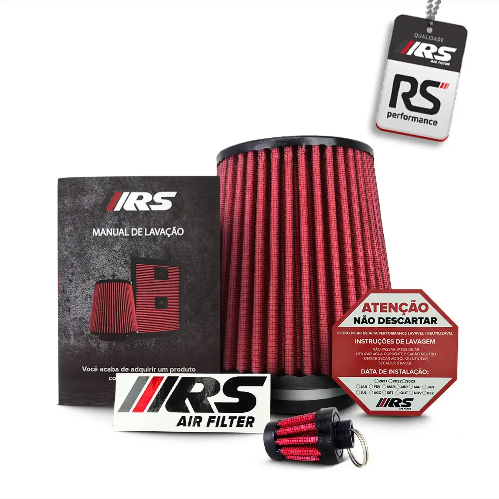 Filtro De Ar Esportivo Duplo Fluxo Rsd75150 Vermelho