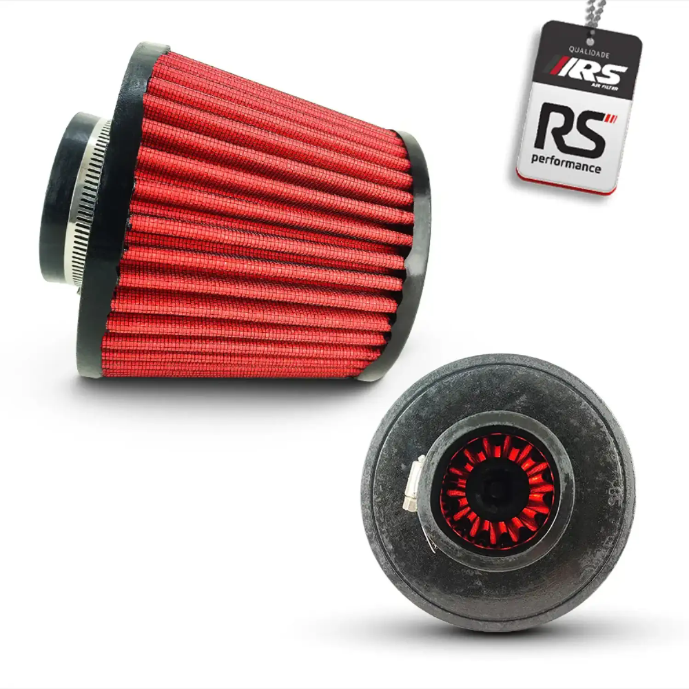 Filtro De Ar Esportivo Duplo Fluxo 2,5 Polegadas Vermelho