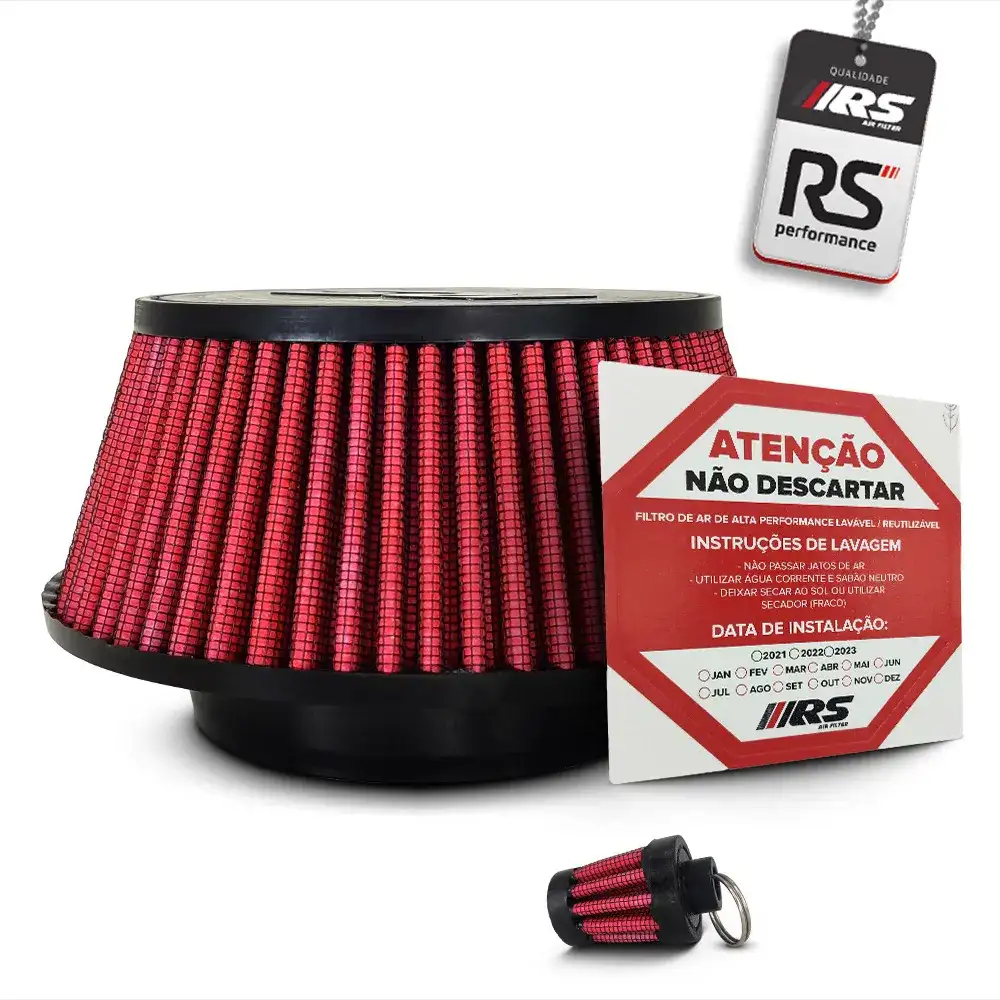 Filtro Esportivo Para Turbina Rsc8560 Vermelho Rs Filtros