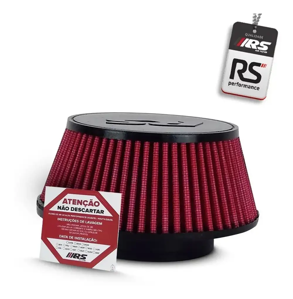 Filtro De Ar Esportivo Para Turbina 3,25 Polegadas Vermelho
